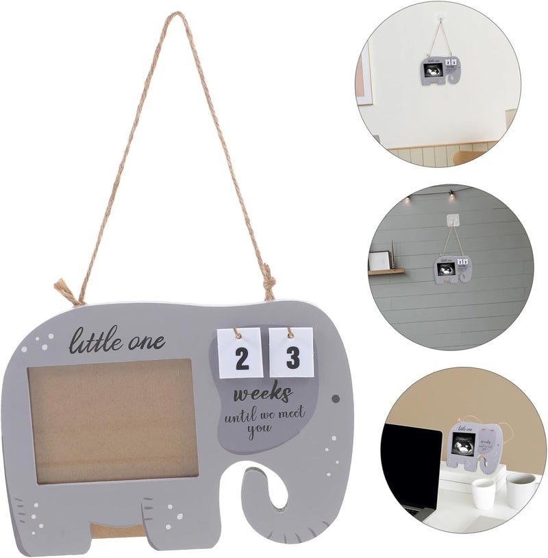 SUPVOX Sonogram Picture Frame Elephant Shape Photo Frame for Nursery Decor Keepsake for Newborn and Sonogram Photos and Decorative Display - Image 3