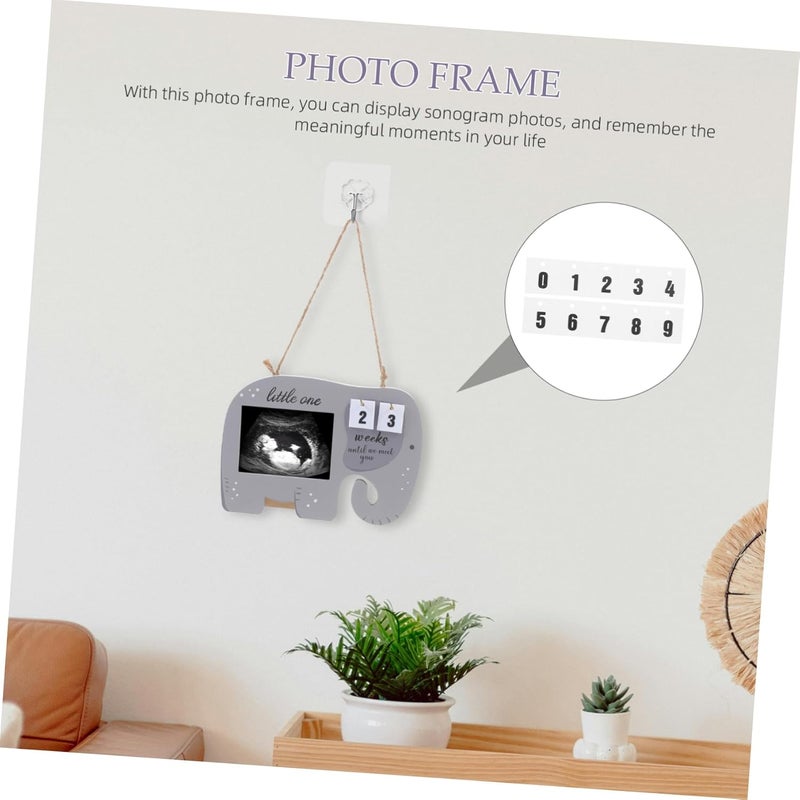 SUPVOX Sonogram Picture Frame Elephant Shape Photo Frame for Nursery Decor Keepsake for Newborn and Sonogram Photos and Decorative Display - Image 5