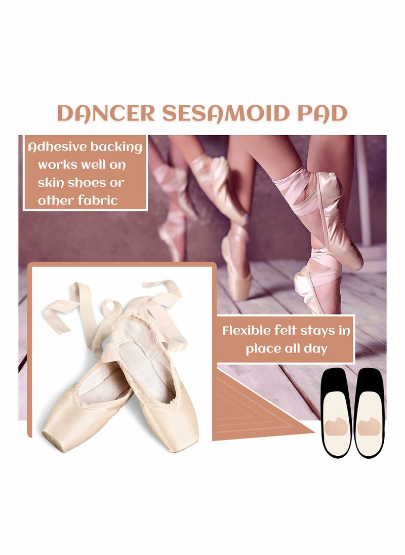 Excefore - Foot Pads, 24 Pcs Self-Adhesive Foot Cushion for Dancer, Forefoot Cushion Pads Sesamoiditis Pads for Ball of feet Pain, Felt Forefoot Cushion Pads for Men Women Dancing Pain Relief(Beige) - Image 1
