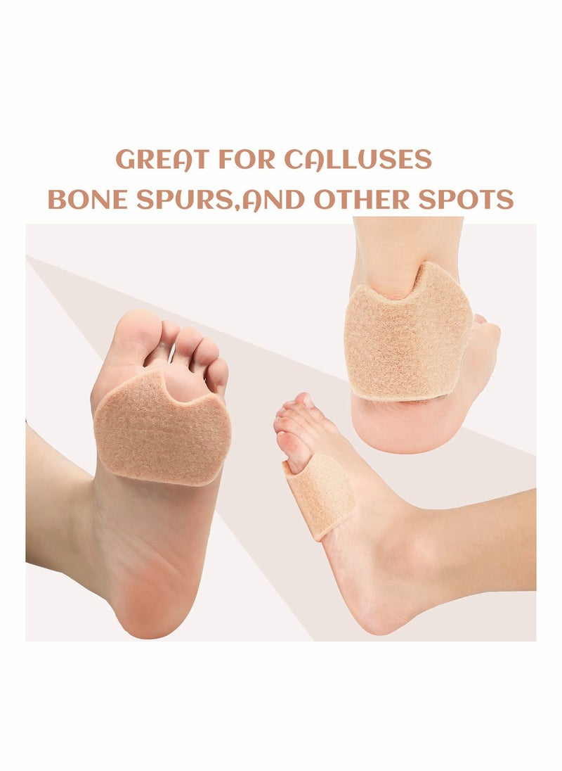Excefore - Foot Pads, 24 Pcs Self-Adhesive Foot Cushion for Dancer, Forefoot Cushion Pads Sesamoiditis Pads for Ball of feet Pain, Felt Forefoot Cushion Pads for Men Women Dancing Pain Relief(Beige) - Image 1