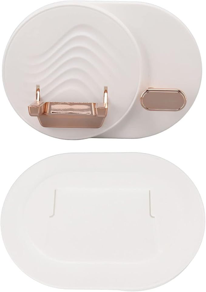 Aramox Hair Dryer Holder Shelf For Bathroom Wall Mount With Cable Storage White ABS Material - Image 1