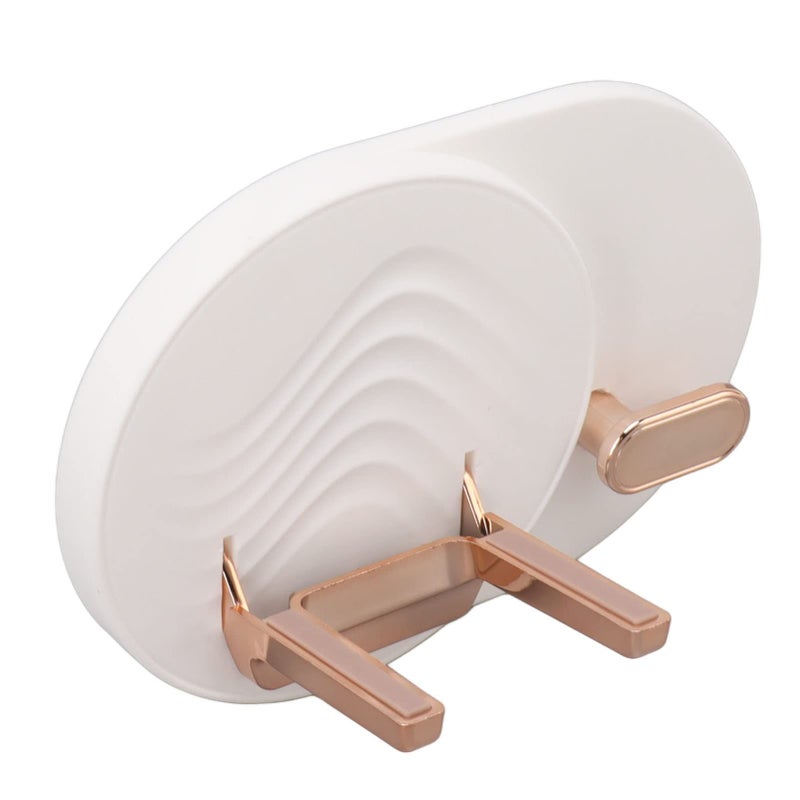 Aramox Hair Dryer Holder Shelf For Bathroom Wall Mount With Cable Storage White ABS Material - Image 4