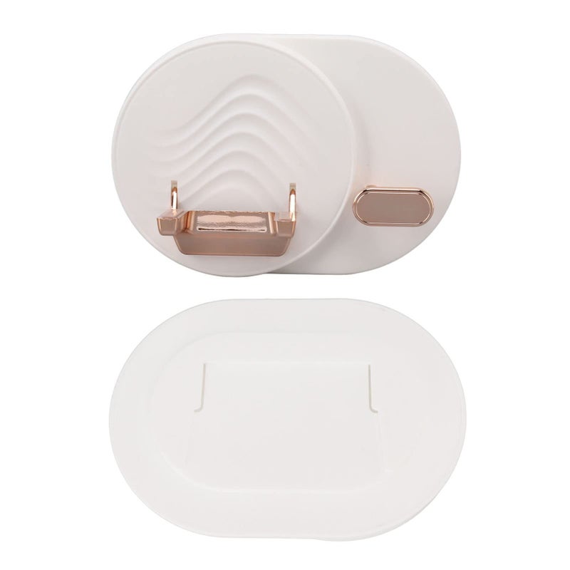 Aramox Hair Dryer Holder Shelf For Bathroom Wall Mount With Cable Storage White ABS Material - Image 2