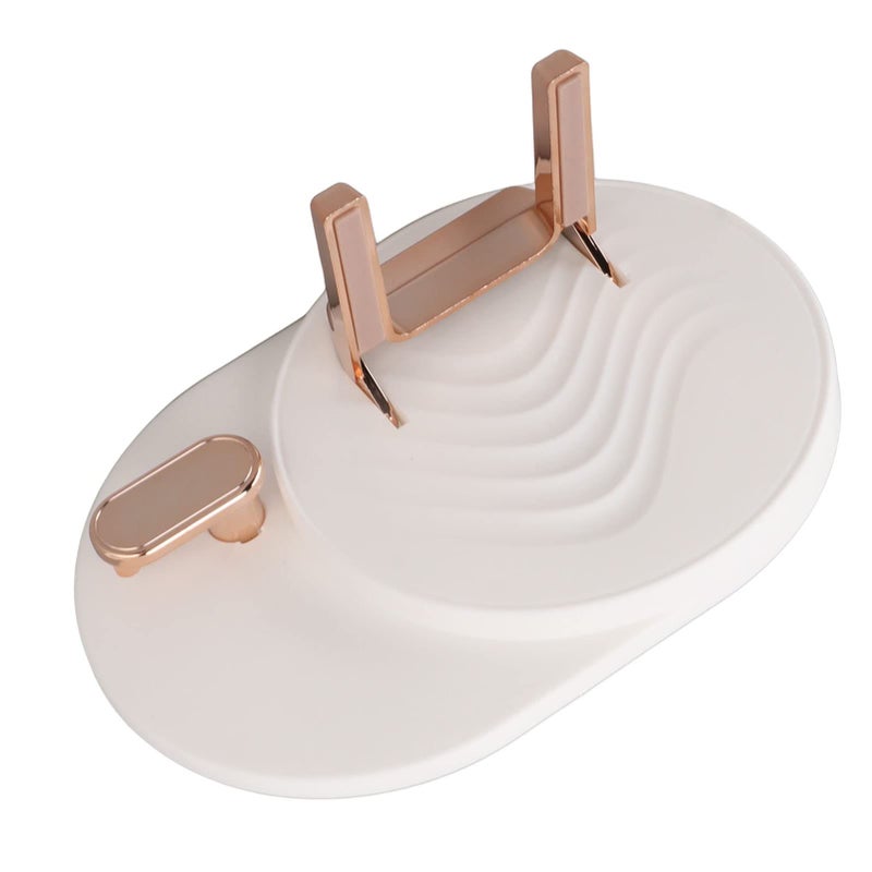 Aramox Hair Dryer Holder Shelf For Bathroom Wall Mount With Cable Storage White ABS Material - Image 3