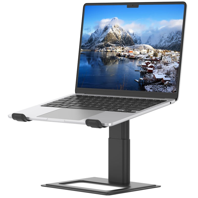 SOUNDANCE Adjustable Laptop Stand for Desk, Computer Stand, Ergonomic Laptop Riser Holder Compatible with 10 to 17.3 Inches Notebook PC Computer, Aluminum Black - Image 1