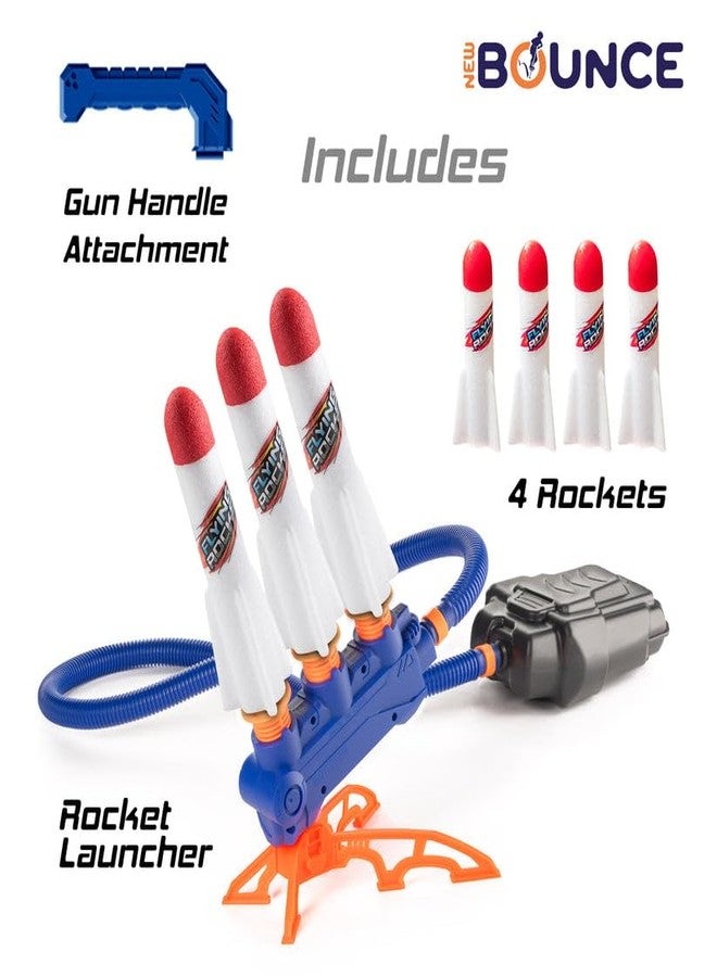 New Bounce Rocket Launcher for Kids - Adjustable 2-in-1 Jump Rocket Set - Includes a Sturdy Launch Pad and 4 LED Rockets - Soars Up to 150 Ft - Fun Kids Outdoor Toys (4 Pc Rocket Launcher) - Image 3