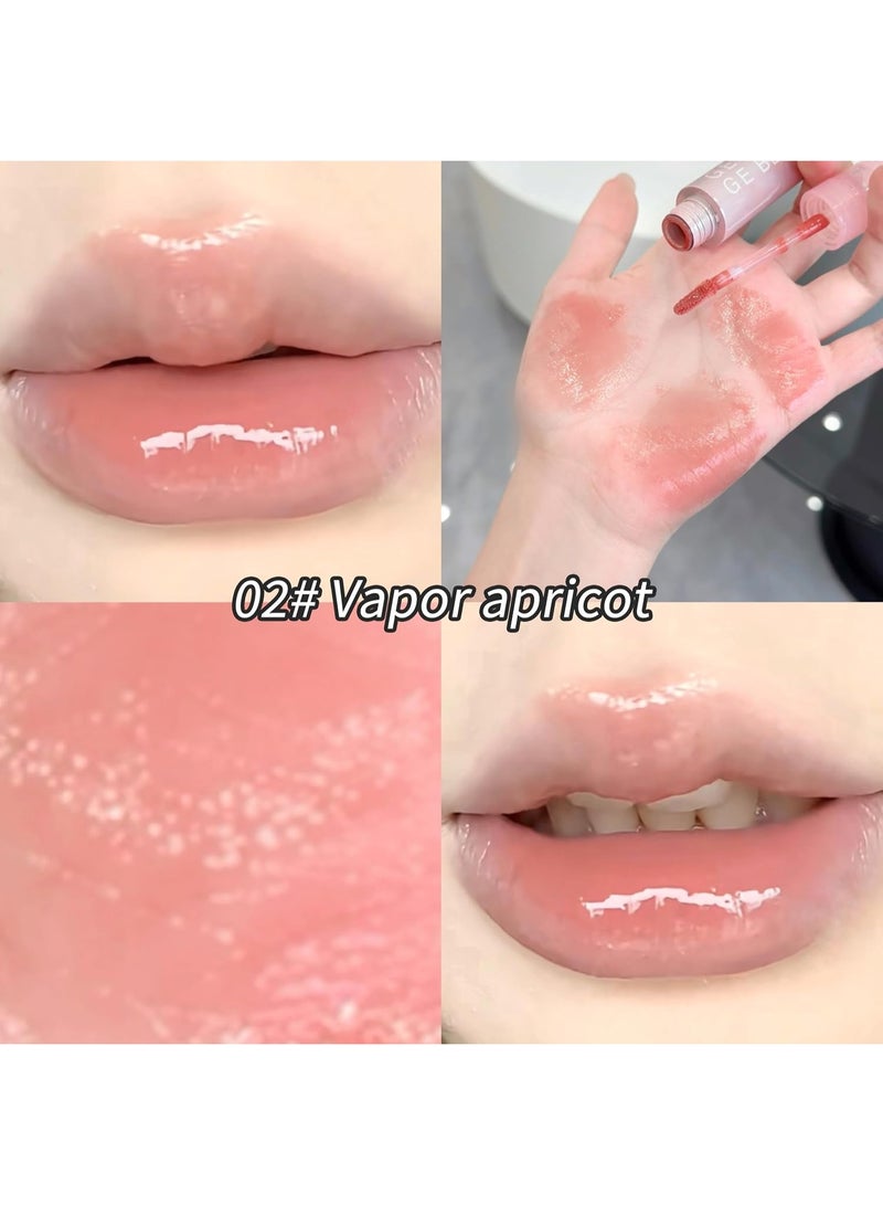 دب جيجي ملمع الشفاه "Water Ice Color" من Gege Bear | تركيبة خفيفة تمنحكِ شفاهًا ناعمة ولامعة وممتلئة | لمسة نهائية لامعة ومرطبة تنساب بسلاسة | ألوان رائعة تشمل الخوخي، والتوت، ودرجات النيود | لمعان فائق مثالي لإطلالات الحفلات | ملمع شفاه بتصميم كوري جذاب للنساء والفتيات (درجة 02# Vapor Apricot، 3 جم) - Image 4