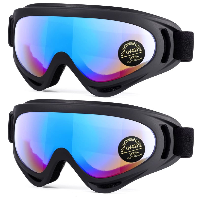 MAMBAOUT Kids Motorcycle Goggles, 2-Pack Dirt Bike Goggles for Child - Boys or Girls ATV, Off-Road Racing - Image 1