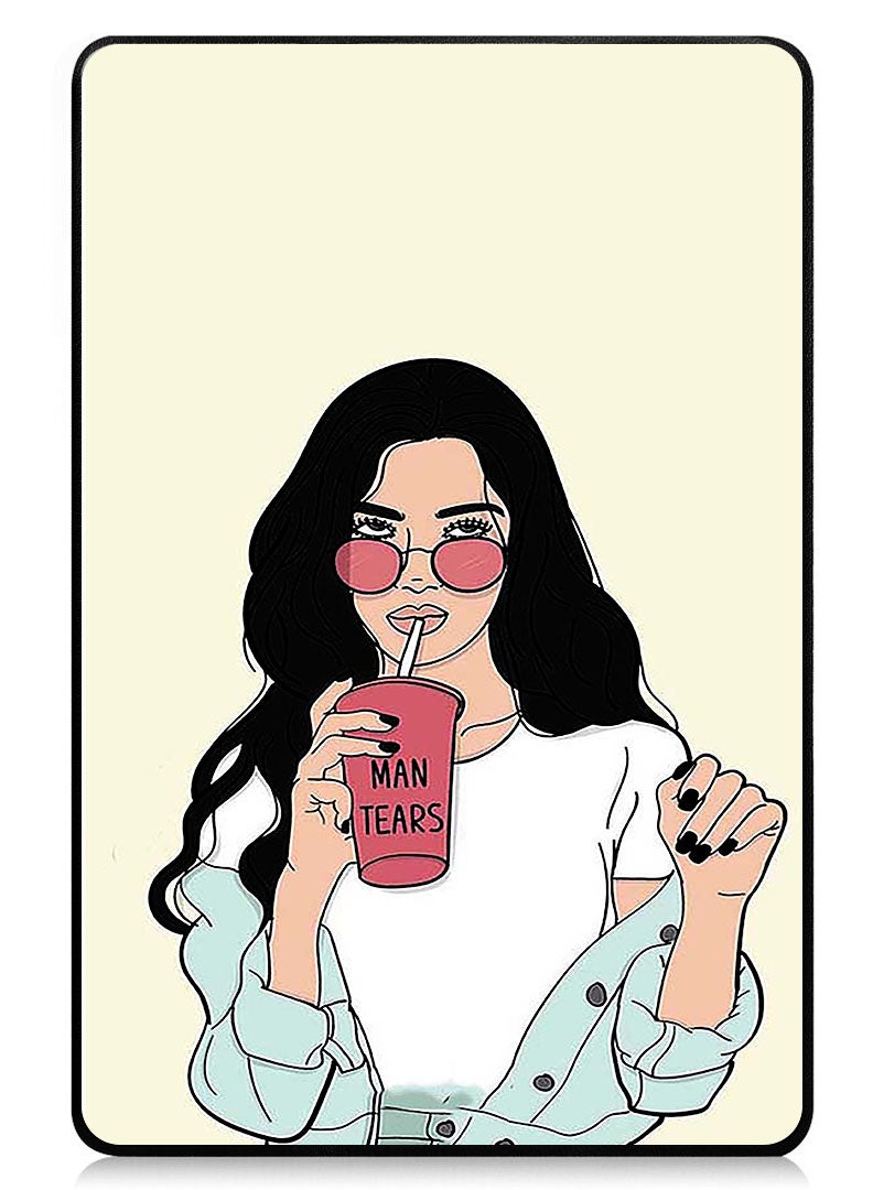 Theodor Protective Flip Case For Xiaomi Pad 7 & Xiaomi Pad 7 Pro With Trifold Stand Auto Wake Sleep Shockproof Cover - Girl Drinking Coffee - Image 1