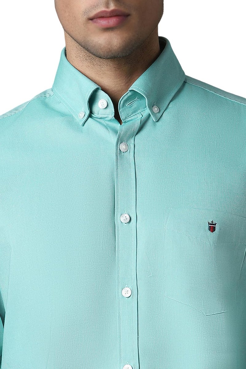 LOUIS PHILIPPE قميص لويس فيليب القطني للرجال بتصميم ضيق (LYSFCSLP787352_تركواز، 39) - Image 4