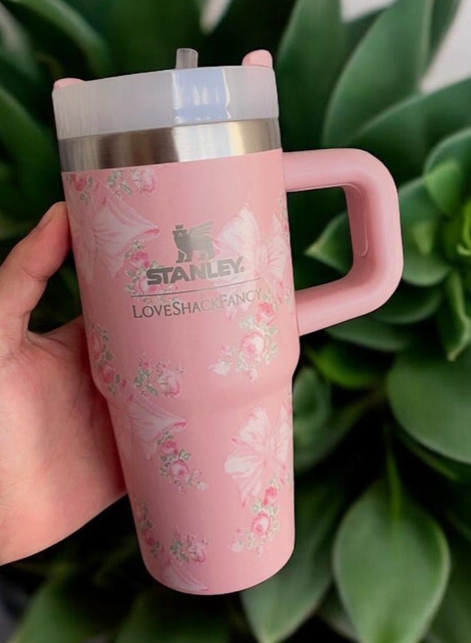 Stanley 14oz Cup with Straw and Handle, Insulated Travel Mug with Lid, H2.0 FlowState Stainless Steel Coffee Mug for Iced and Hot Drinks, Travel Mug with Handle - Image 1