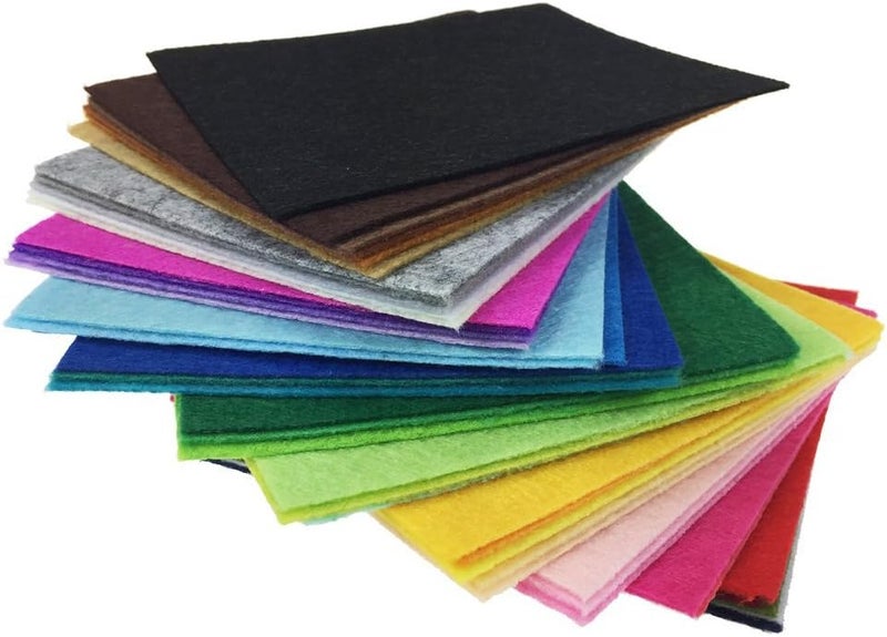 flic-flac 42pcs Felt Fabric Sheet 4"x4" Assorted Color DIY Craft Squares Nonwoven 1mm Thick - Image 2