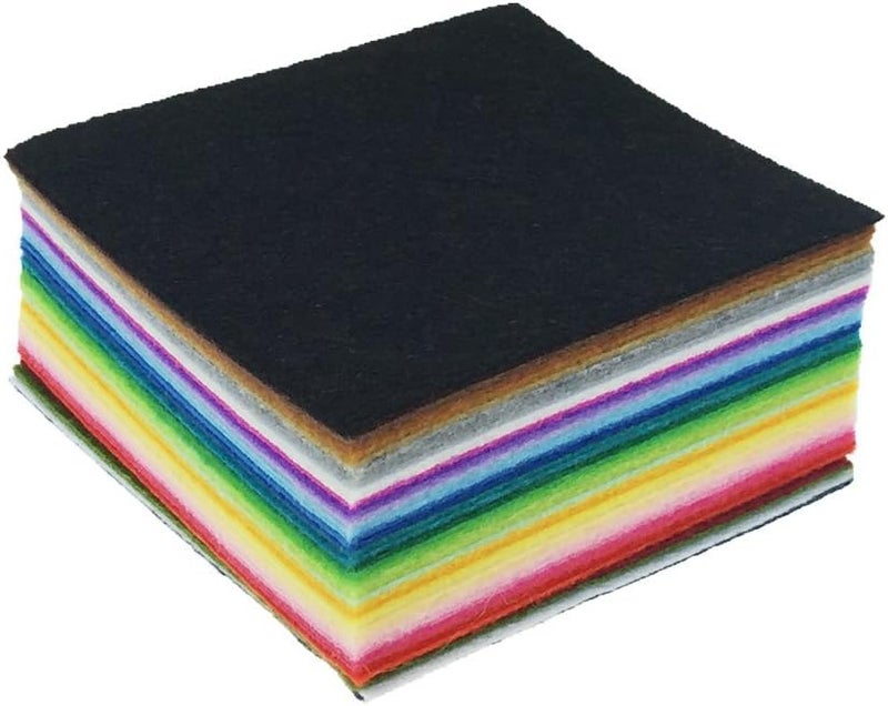 flic-flac 42pcs Felt Fabric Sheet 4"x4" Assorted Color DIY Craft Squares Nonwoven 1mm Thick - Image 4