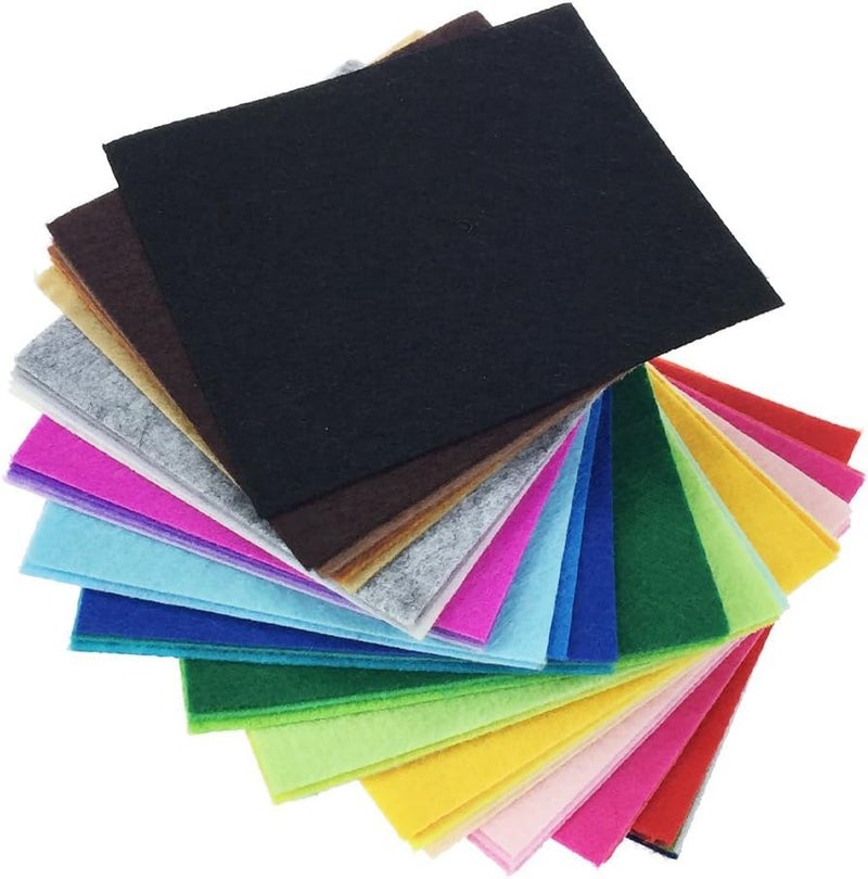flic-flac 42pcs Felt Fabric Sheet 4"x4" Assorted Color DIY Craft Squares Nonwoven 1mm Thick - Image 3