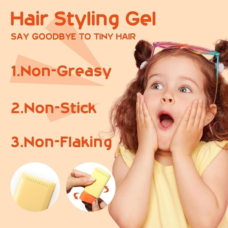 2-in-1 Hair Styling Gel for Kids, Children's Hair Wax Stick - Built-in Comb, Hair Finishing Stick, Natural Ingredients Refreshing and Non-Greasy, Easy to Styling (20g/0.7oz) - Image 3