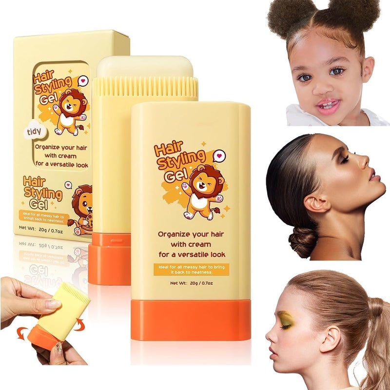 2-in-1 Hair Styling Gel for Kids, Children's Hair Wax Stick - Built-in Comb, Hair Finishing Stick, Natural Ingredients Refreshing and Non-Greasy, Easy to Styling (20g/0.7oz) - Image 1