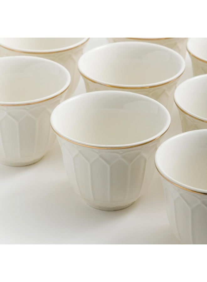 Master Gold Saudi Coffee Cup Set of 12 Porcelain 80ml with Barez | Coffee Cups Perfect for Offices, Various Occasions and Parties | Coffee Cups Sets for Hospitality - Image 5