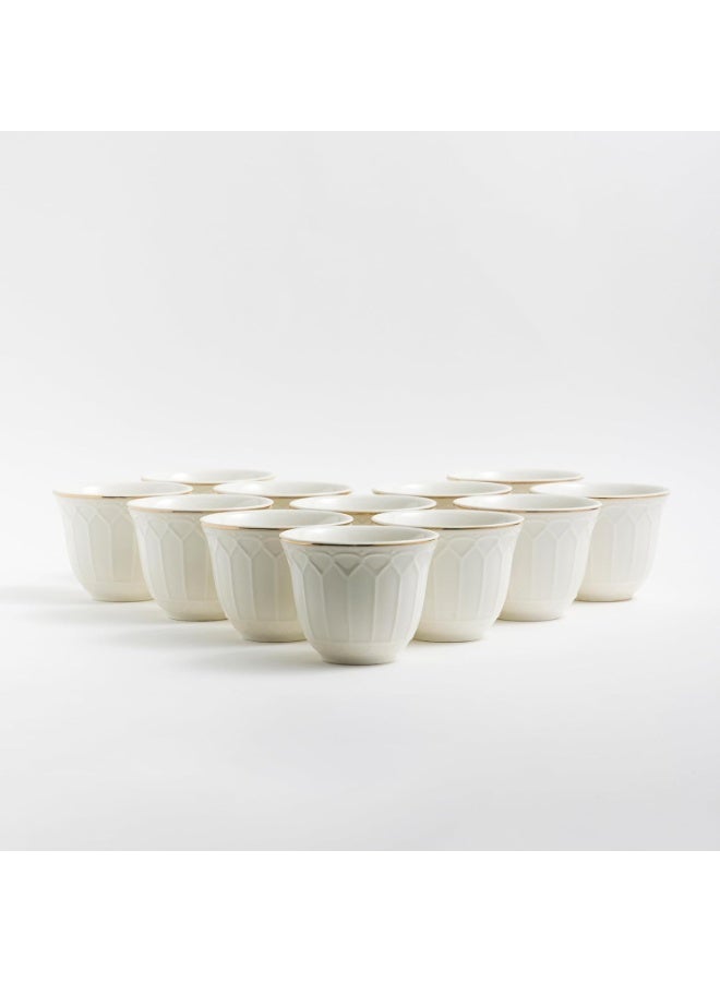Master Gold Saudi Coffee Cup Set of 12 Porcelain 80ml with Barez | Coffee Cups Perfect for Offices, Various Occasions and Parties | Coffee Cups Sets for Hospitality - Image 1