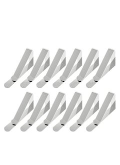 Oasisgalore Stainless Steel Table Cloth Holder Clamps/Clips (Silver) - Pack of 12  - Image 1