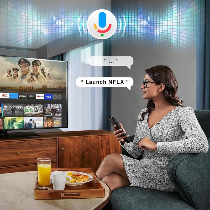 جهاز تحكم صوتي عام لتلفزيونات TCL الذكية من نوع Google، بديل لأجهزة التحكم في تلفزيونات TCL 4K QLED الذكية من نوع Google. - Image 4