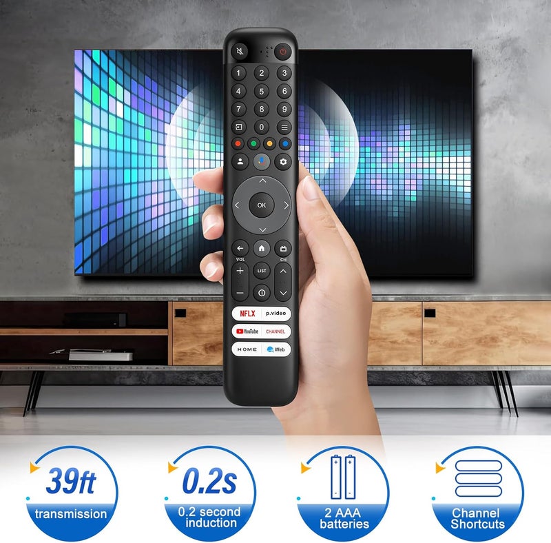 جهاز تحكم صوتي عام لتلفزيونات TCL الذكية من نوع Google، بديل لأجهزة التحكم في تلفزيونات TCL 4K QLED الذكية من نوع Google. - Image 5