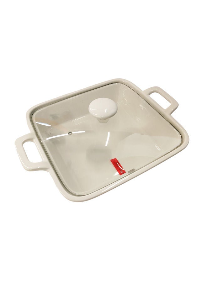 Dove Porcelain Square Baking Dish with Glass Lid White 11.5 inch - Image 4