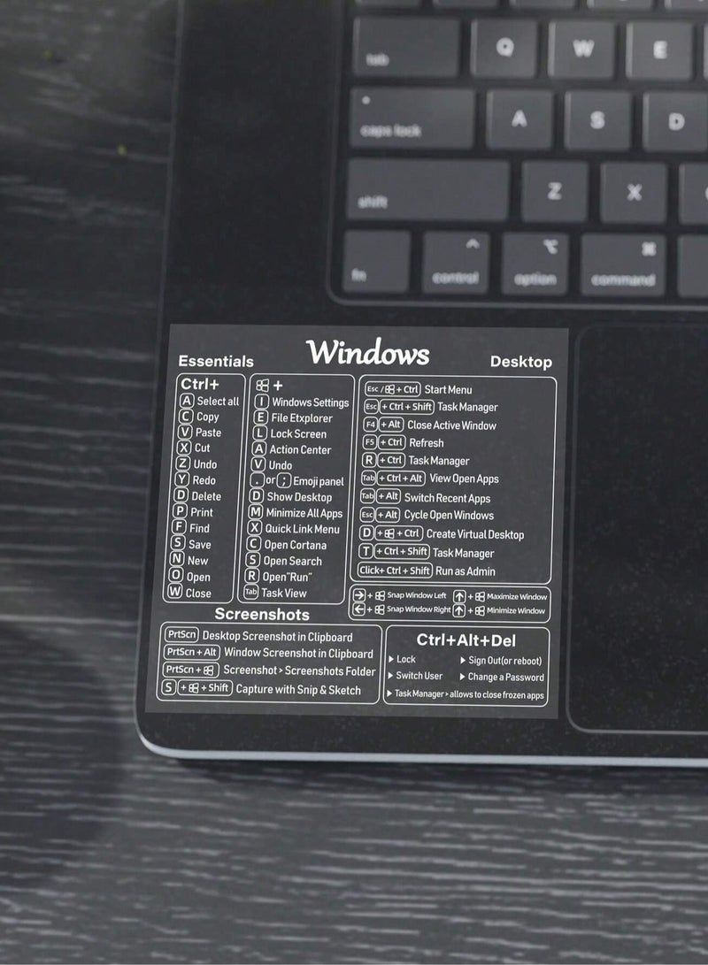 Laptop Sticker with Windows Shortcuts Design - Image 1