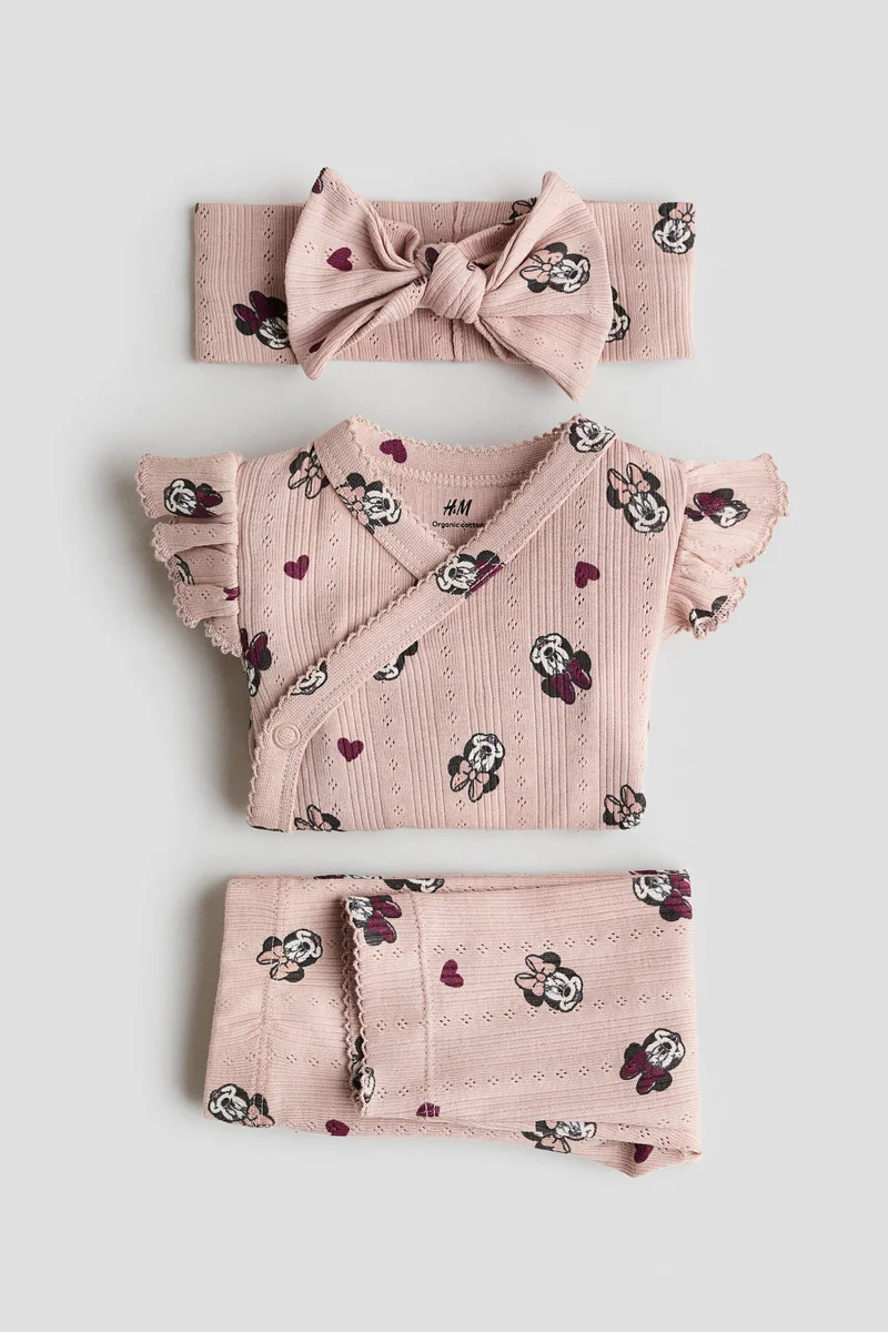 H&M 3-piece printed pointelle set