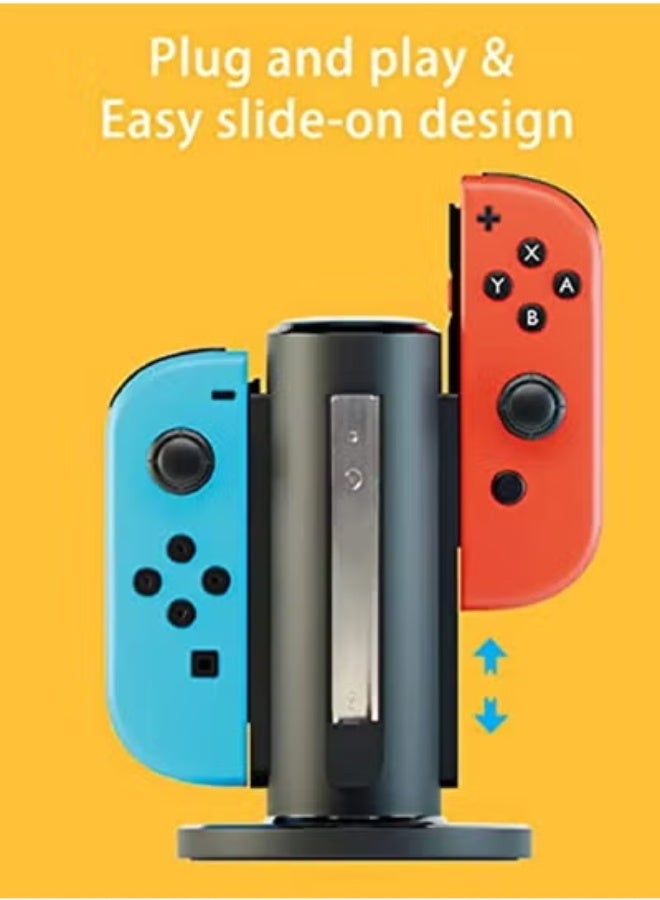 AROAQ JoyPad Charging Dock for Nintendo Switch Controller J-Con handle charger base for Switch JoyPad 4 in 1 Charger - Image 4