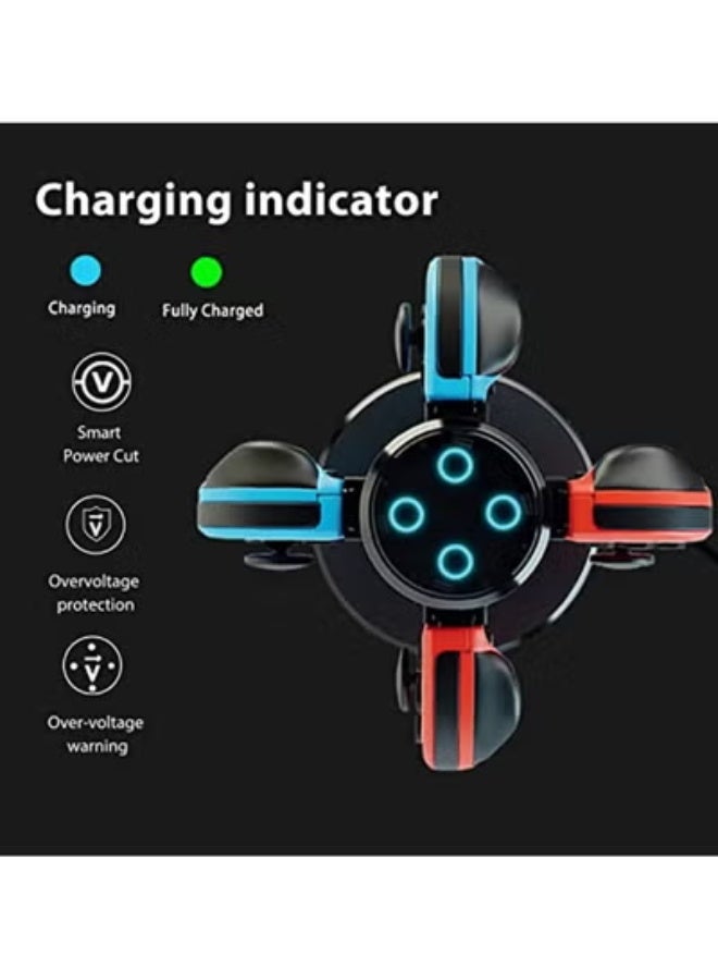 AROAQ JoyPad Charging Dock for Nintendo Switch Controller J-Con handle charger base for Switch JoyPad 4 in 1 Charger - Image 3