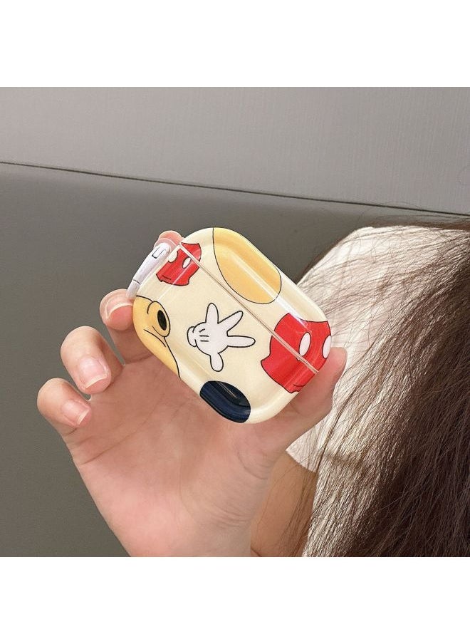 Generic - Japan And South Korea Cute Cartoon AirPods Pro2 Protective Case 1/2/3/4 Generation Wireless Bluetooth Earphone Set-Color:Black And White Mickey + Hook-Model:Airpods 3 - Image 1