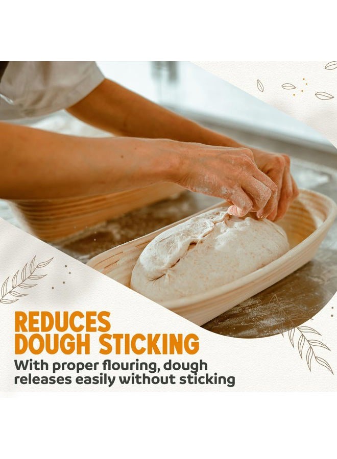 Vollum Banneton Bread Proofing Basket Sourdough Proofing Basket for Beginners & Professional Bakers, Handwoven Rattan Cane Bread Maker for Artisan Breads, 13.5 Inch x 3.5 In x 3 In, 0.5-lb Rectangular - Image 4