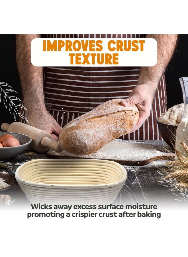 Vollum Banneton Bread Proofing Basket Sourdough Proofing Basket for Beginners & Professional Bakers, Handwoven Rattan Cane Bread Maker for Artisan Breads, 13.5 Inch x 3.5 In x 3 In, 0.5-lb Rectangular - Image 5