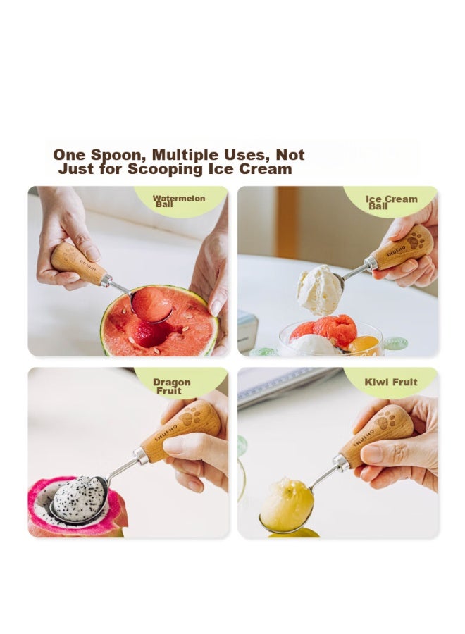 SHUEHO Shuke Ice Cream Spoon Bear Stand-up Scoop For Digging Ice Cream, Eating Fruit And Watermelon, Small Spoon For Ice Cream, Specialized Scoop For Ice Cream Balls - Image 3