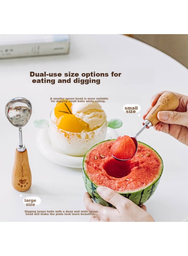 SHUEHO Shuke Ice Cream Spoon Bear Stand-up Scoop For Digging Ice Cream, Eating Fruit And Watermelon, Small Spoon For Ice Cream, Specialized Scoop For Ice Cream Balls - Image 1