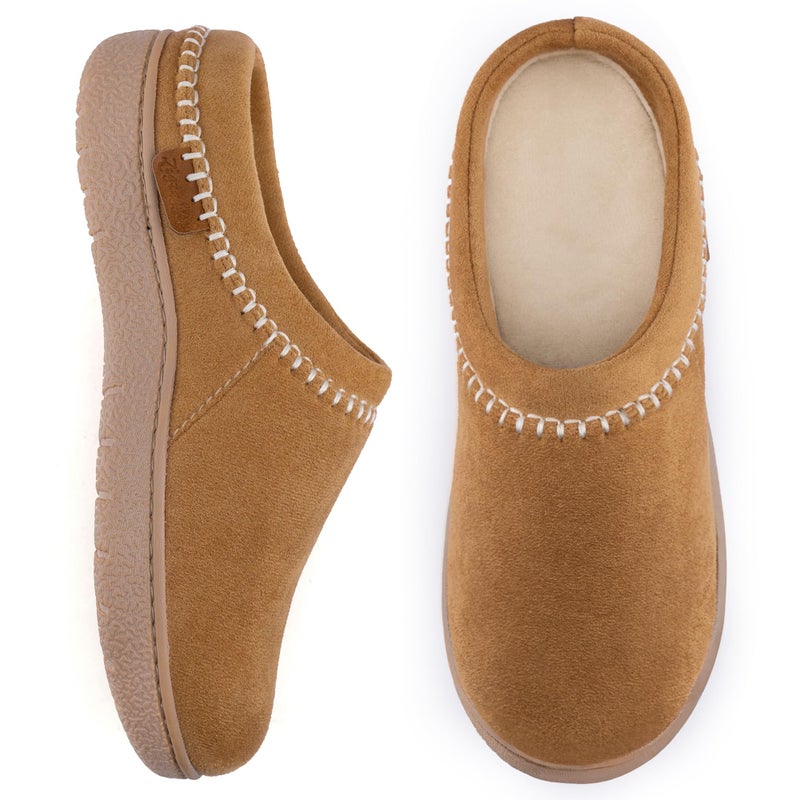 Zigzagger Women's Slip On Moccasin Slippers, Microsuede Indoor/Outdoor Comfy House Shoes with Memory Foam, Cozy Loafer Clog Slippers (Sand, Size 5-6) - Image 1