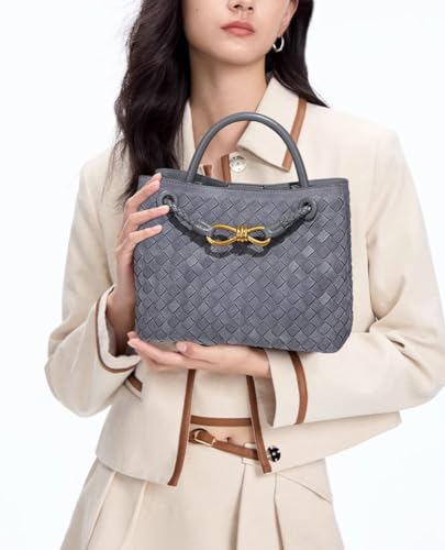 Niction Suede Woven Tote Bag for Women PU Leather Hobo Bags Casual Crossbody Purse Shoulder Satchel Bag Top Handle Tote Handbag - Image 2
