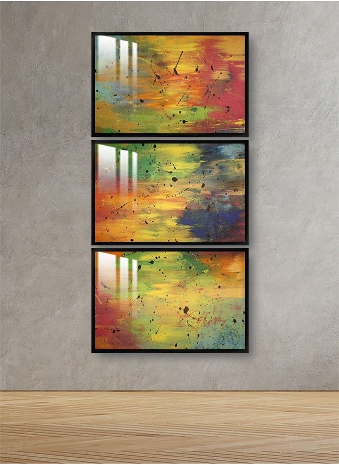 Marktna Three Wall Panels 150x70cm With an Abstract Design, Black Frame and a Transparent Acrylic Layer 0.5kg  - Image 1