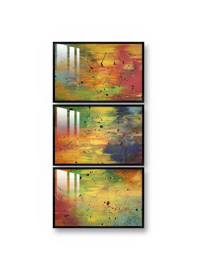 Marktna Three Wall Panels 150x70cm With an Abstract Design, Black Frame and a Transparent Acrylic Layer 0.5kg  - Image 2