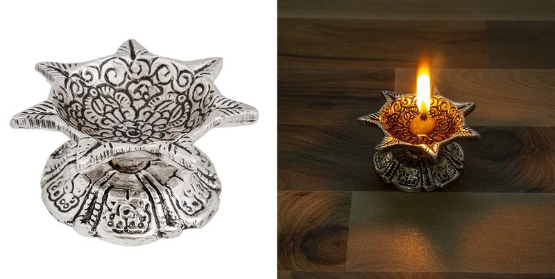 INTERNATIONAL GIFT تمثال غانيش الإلهي المصنوع من الفضة المطلية من INTERNATIONAL GIFT® بتشطيب مؤكسد مع 2 قطعة من الجيوت مع تعبئة جميلة في صندوق مخملي وحقيبة حمل (10 سم ارتفاع x 8 سم عرض x 8 سم طول) - Image 4