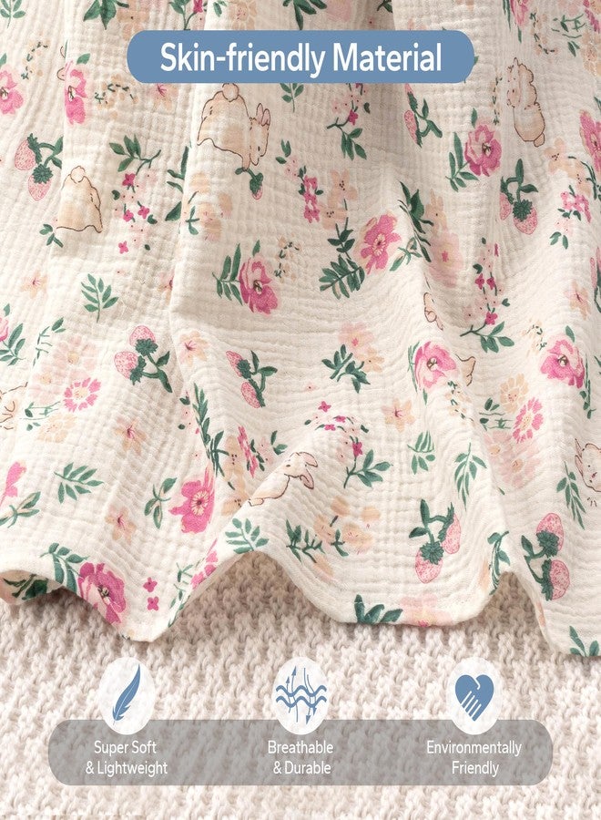 SERAPHY 100% Muslin Cotton Car Seat Covers for Babies, Universal Baby Car Seat Cover, Breathable Muslin Carseat Cover Canopies for Boys and Girls, Soft Infant Car Seat Cover for Summer — Rabbits - Image 3