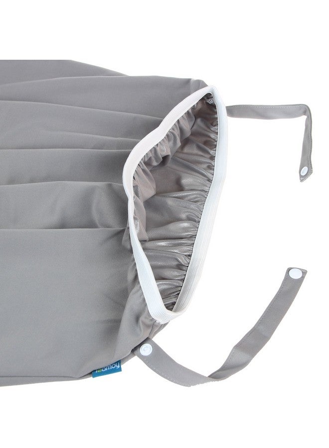 Teamoy Teamoy (2 Pack Reusable Pail Liner for Cloth Diaper/Dirty Diapers Wet Bag, Gray Chevron+Slate  - Image 3