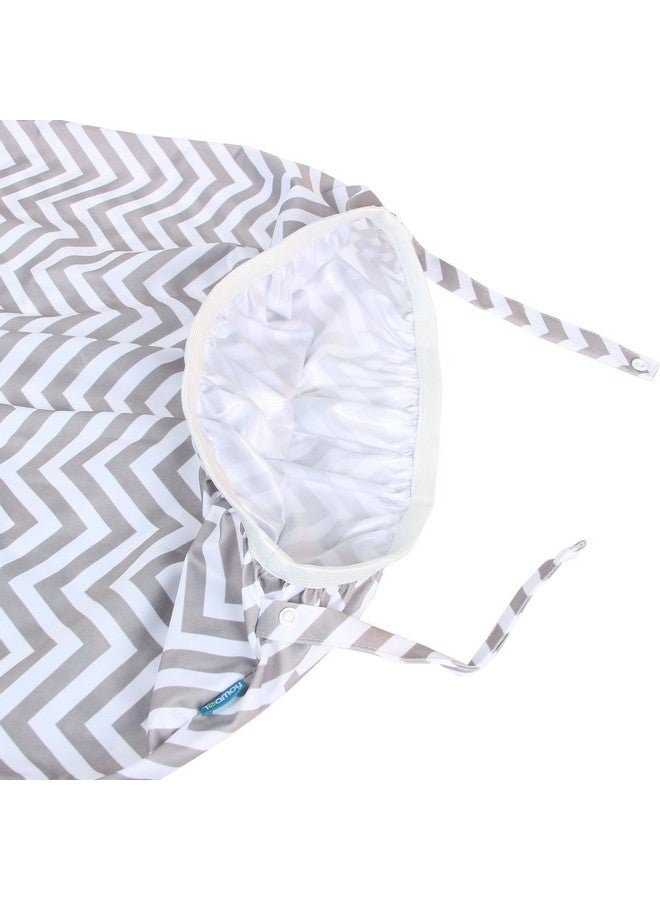 Teamoy Teamoy (2 Pack Reusable Pail Liner for Cloth Diaper/Dirty Diapers Wet Bag, Gray Chevron+Slate  - Image 4