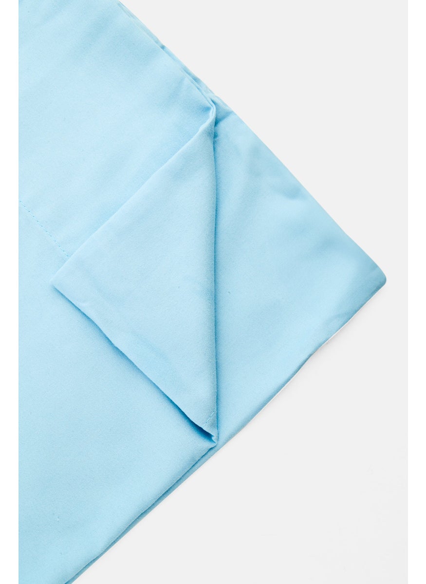 U.S. Polo Assn. 6 Pieces Queen Plain Flat Sheet With Pillow Case Set, Light Blue  - Image 3