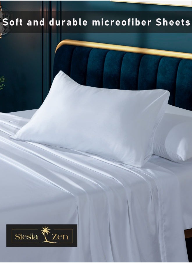 Siesta Zen - Siesta Zen Microfiber Flat Sheet – Soft, Breathable, Wrinkle-Resistant – Lightweight & Durable Bedding for All Seasons - Image 1