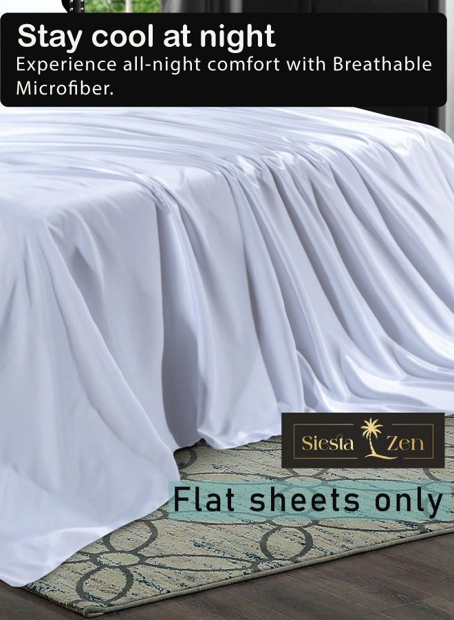 Siesta Zen Microfiber Flat Sheet, Ultra Soft & Breathable Bed Sheet, Lightweight, Wrinkle-Resistant & Durable Bedding, Hotel Quality, Easy Care, All Season Use (Single/Double/Queen/King) - Image 2