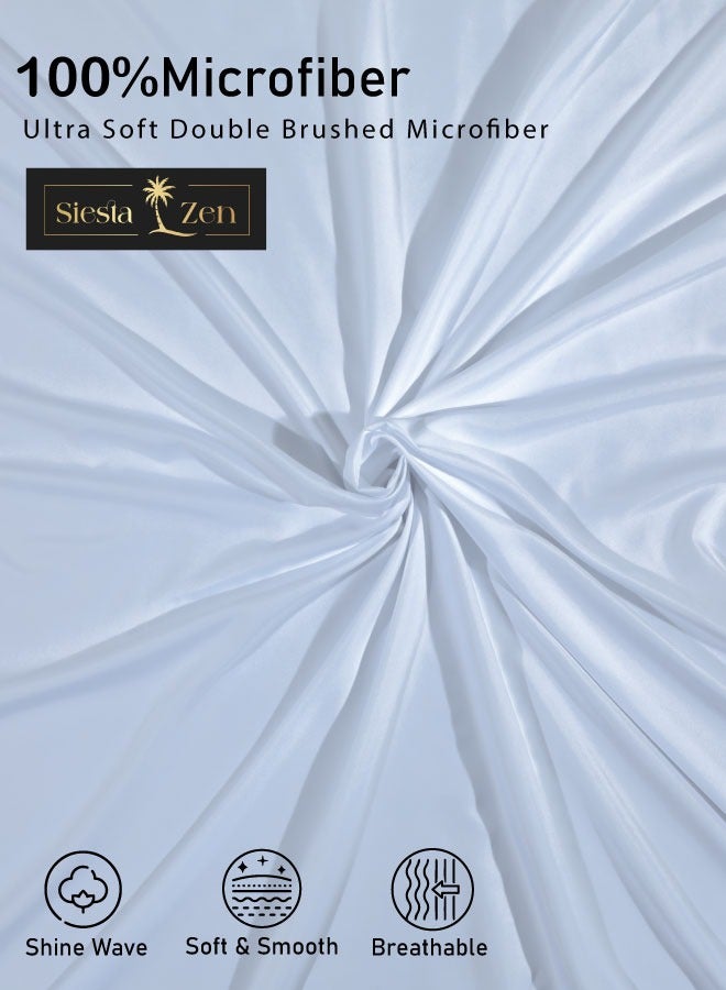 Siesta Zen Microfiber Flat Sheet, Ultra Soft & Breathable Bed Sheet, Lightweight, Wrinkle-Resistant & Durable Bedding, Hotel Quality, Easy Care, All Season Use (Single/Double/Queen/King) - Image 3