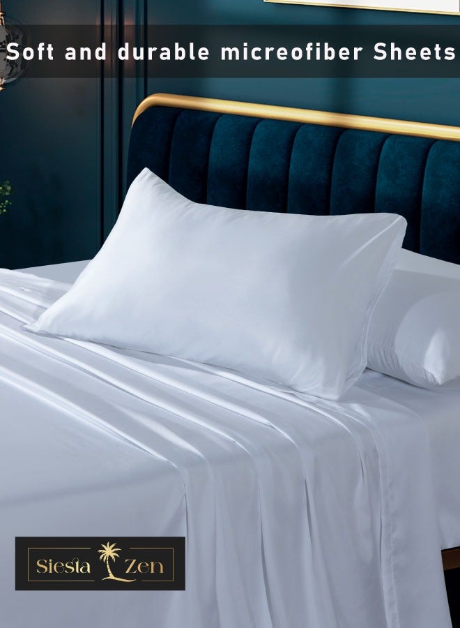 Siesta Zen Microfiber Flat Sheet, Ultra Soft & Breathable Bed Sheet, Lightweight, Wrinkle-Resistant & Durable Bedding, Hotel Quality, Easy Care, All Season Use (Single/Double/Queen/King) - Image 5