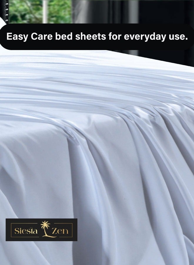 Siesta Zen Microfiber Flat Sheet, Ultra Soft & Breathable Bed Sheet, Lightweight, Wrinkle-Resistant & Durable Bedding, Hotel Quality, Easy Care, All Season Use (Single/Double/Queen/King) - Image 4