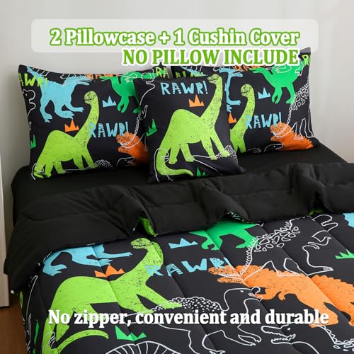 Tasselily 6 Pcs Bed in A Bag Full Comforter Set for Boys Girls, Dinosaur Comforter, Dinosaur Bedding Sets with Sheets for Kids - Image 5
